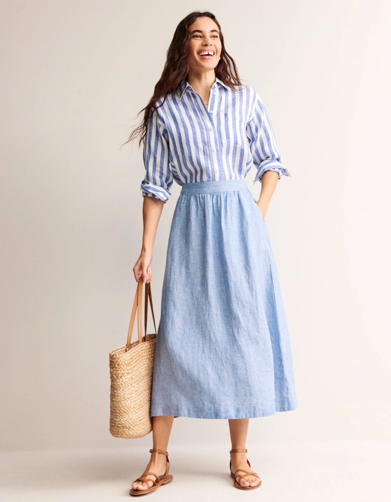 Florence Linen Midi Skirt