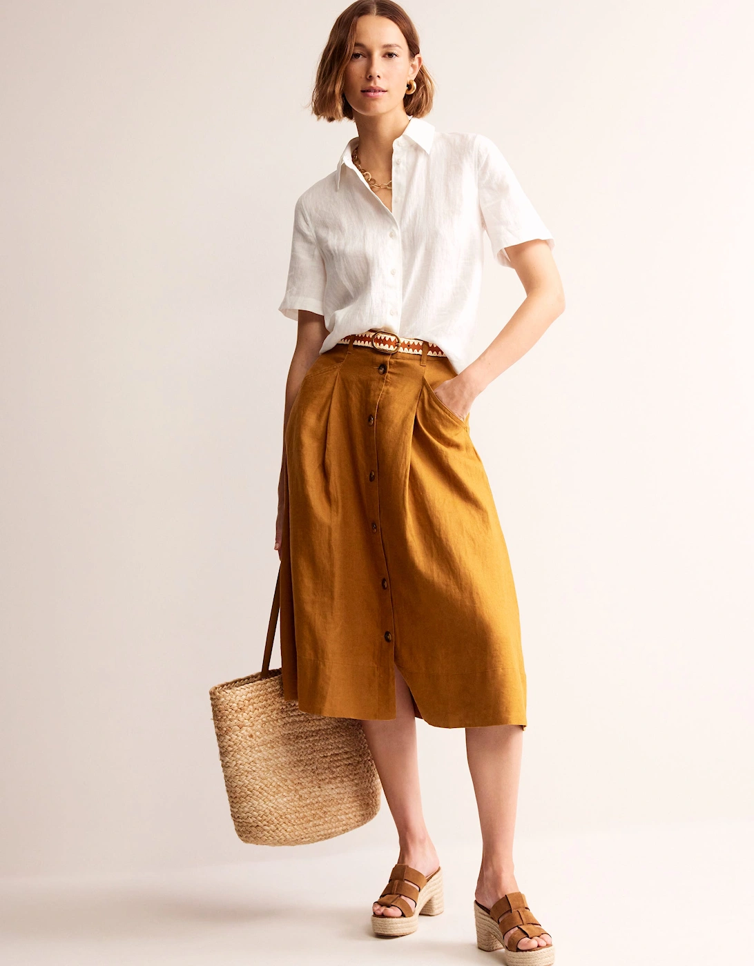 Petra Linen Midi Skirt, 2 of 1