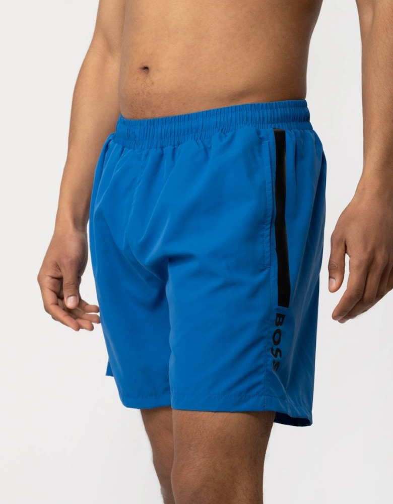 Orange Dolphin Mens Quick-Dry Swim Shorts with Logo Details