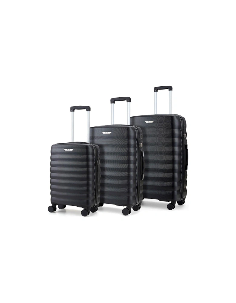 Berlin 8 Wheel Hardshell 3pc Suitcase Set - Black