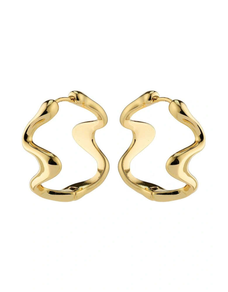 MOON Hooped Earrings - Gold-Plated