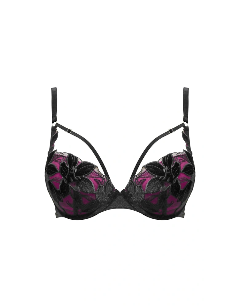 Icon Padded Underwired Plunge Bra - Black/Multi