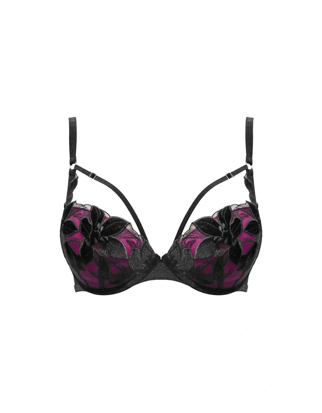 Icon Padded Underwired Plunge Bra - Black/Multi, 2 of 1