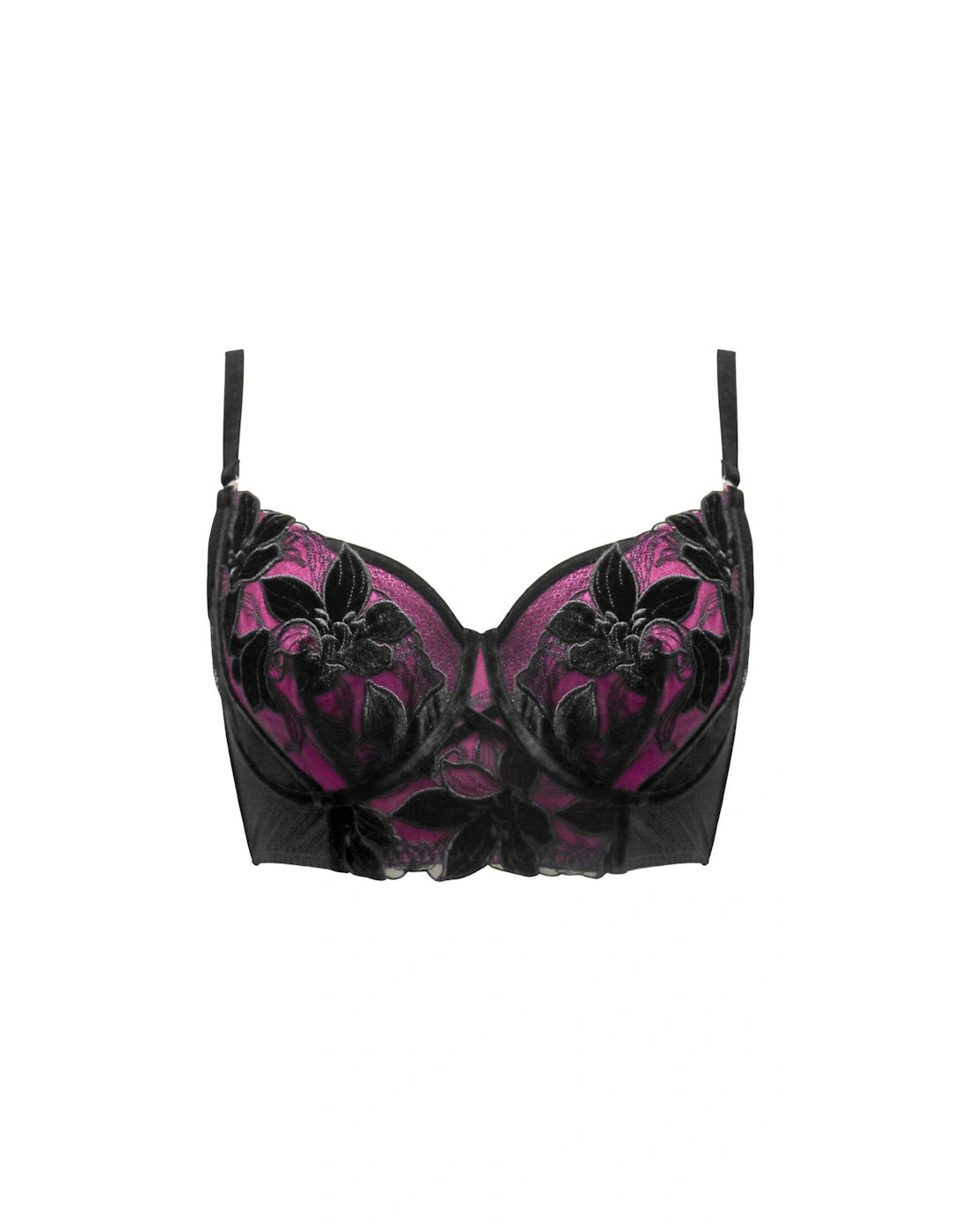 Icon Non-Padded Underwired Longline Bra - Black/Multi, 2 of 1