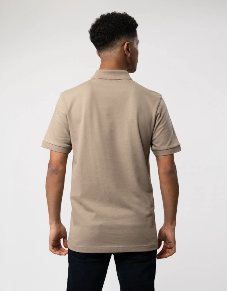 Orange Passenger Mens Stretch-Cotton Slim-Fit Polo Shirt with Logo Patch