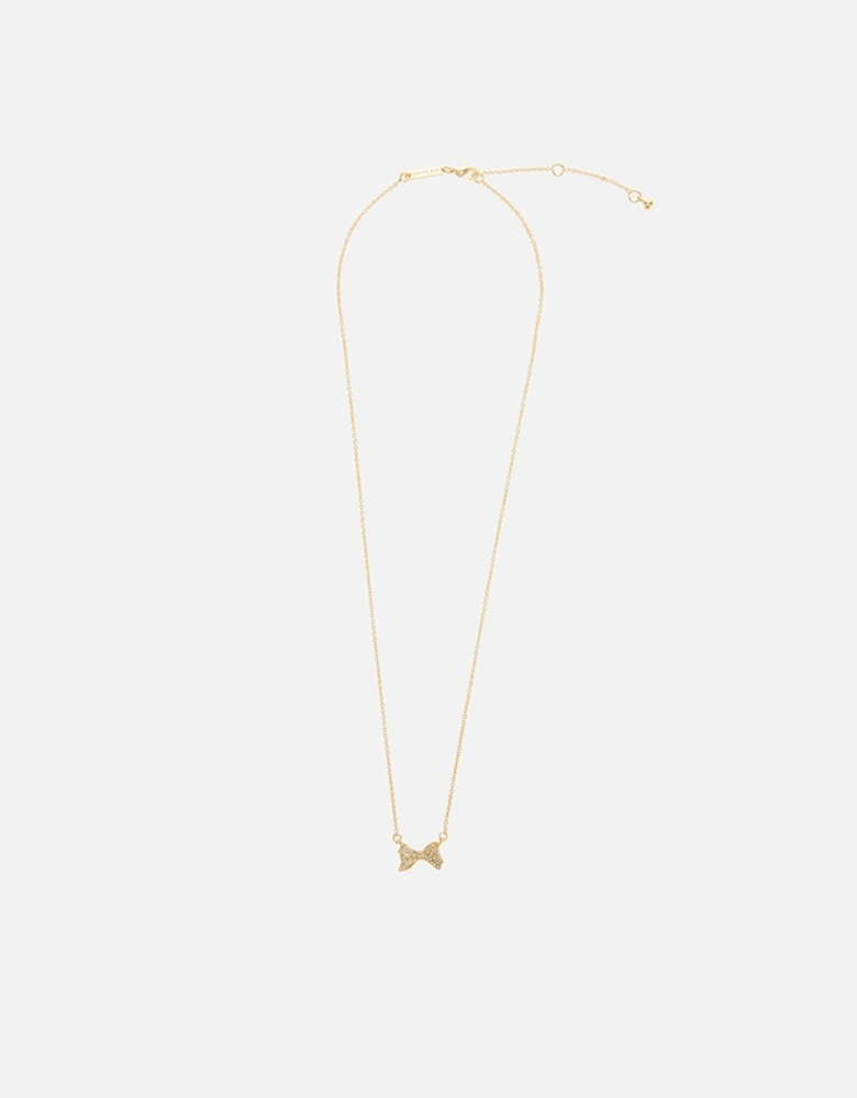 Barsie Gold-Plated Bow Pendant Necklace