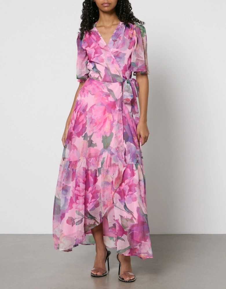 Hope & Ivy Tessa Floral-Print Chiffon Wrap Maxi Dress