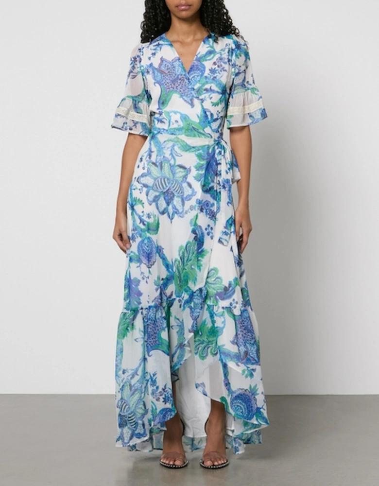 Hope & Ivy Catalina Floral-Print Chiffon Wrap Maxi Dress