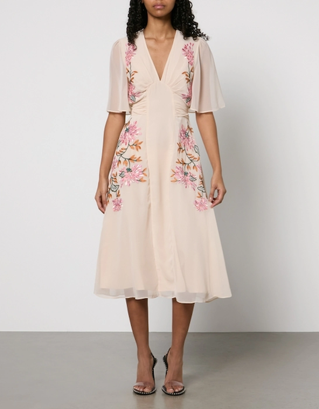 Hope & Ivy Lovisa Embroidered Chiffon Midi Dress, 2 of 1