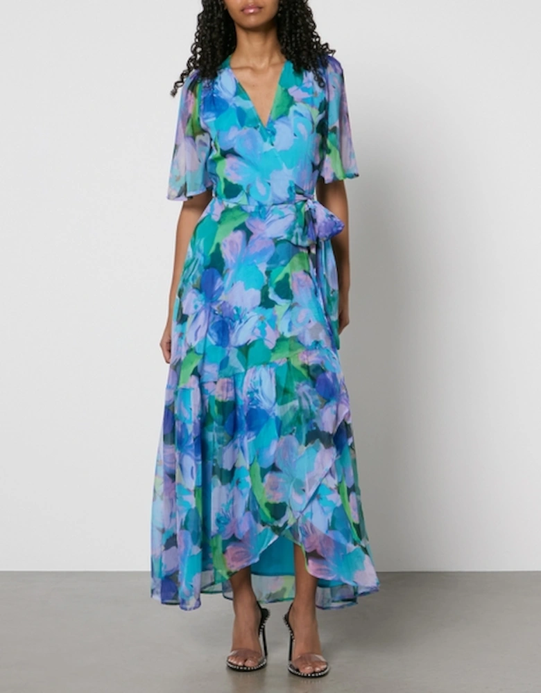 Hope & Ivy Everleigh Floral-Print Chiffon Wrap Maxi Dress