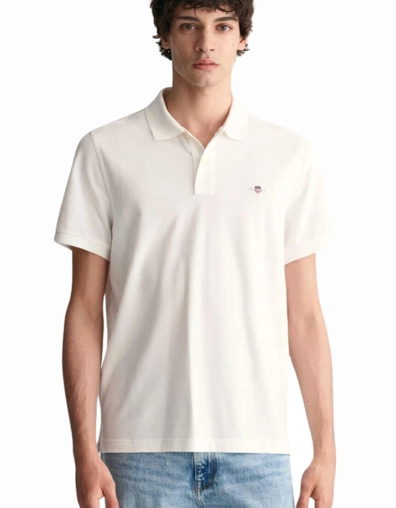 Reg Shield SS Pique Polo - White