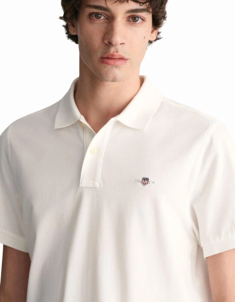 Reg Shield SS Pique Polo - White