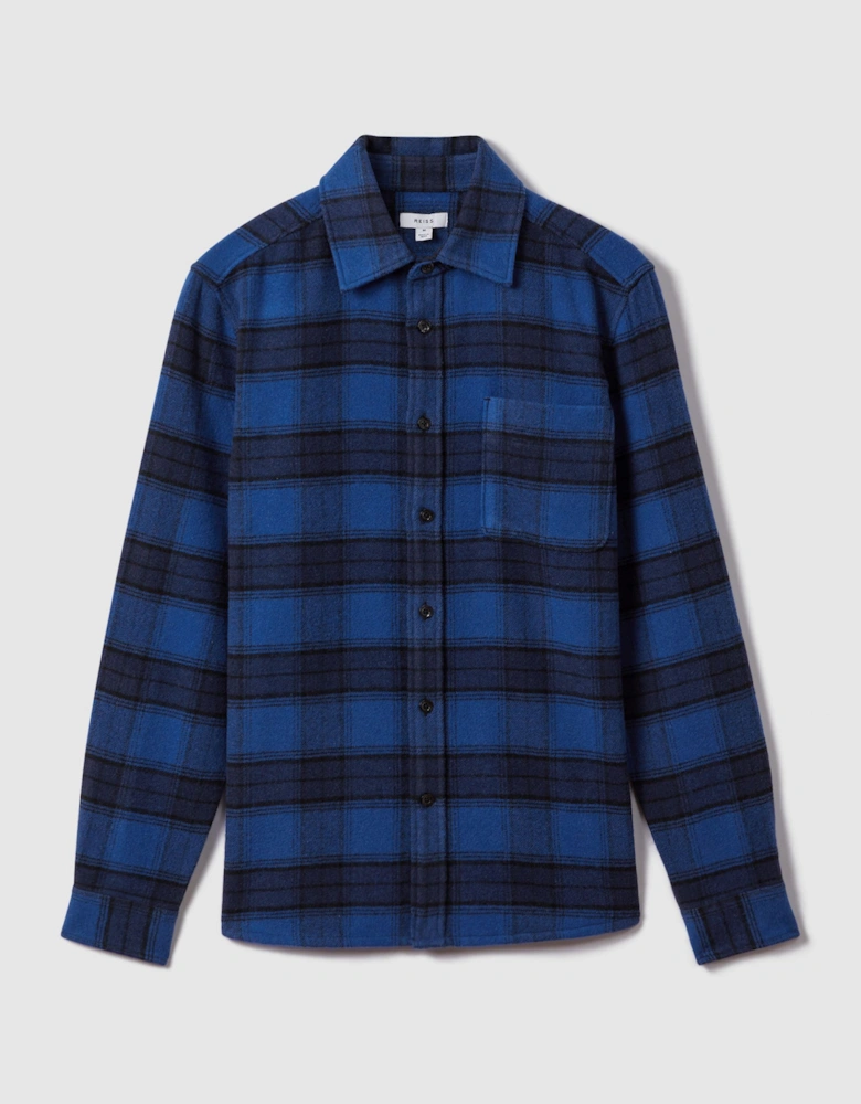 Brushed Checked Button-Through Shirt