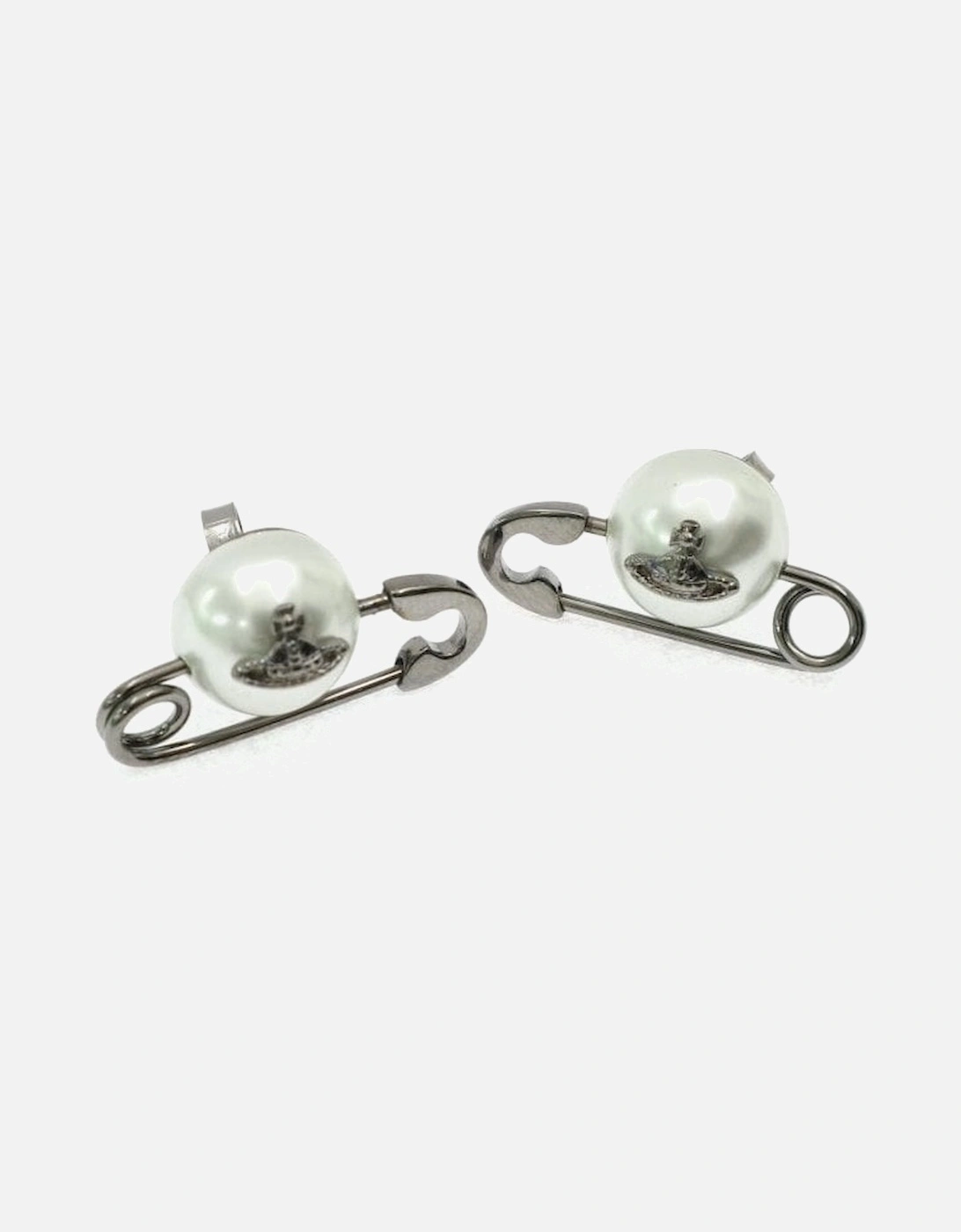 Jordan Pin Pearl Gunmetal Earrings
