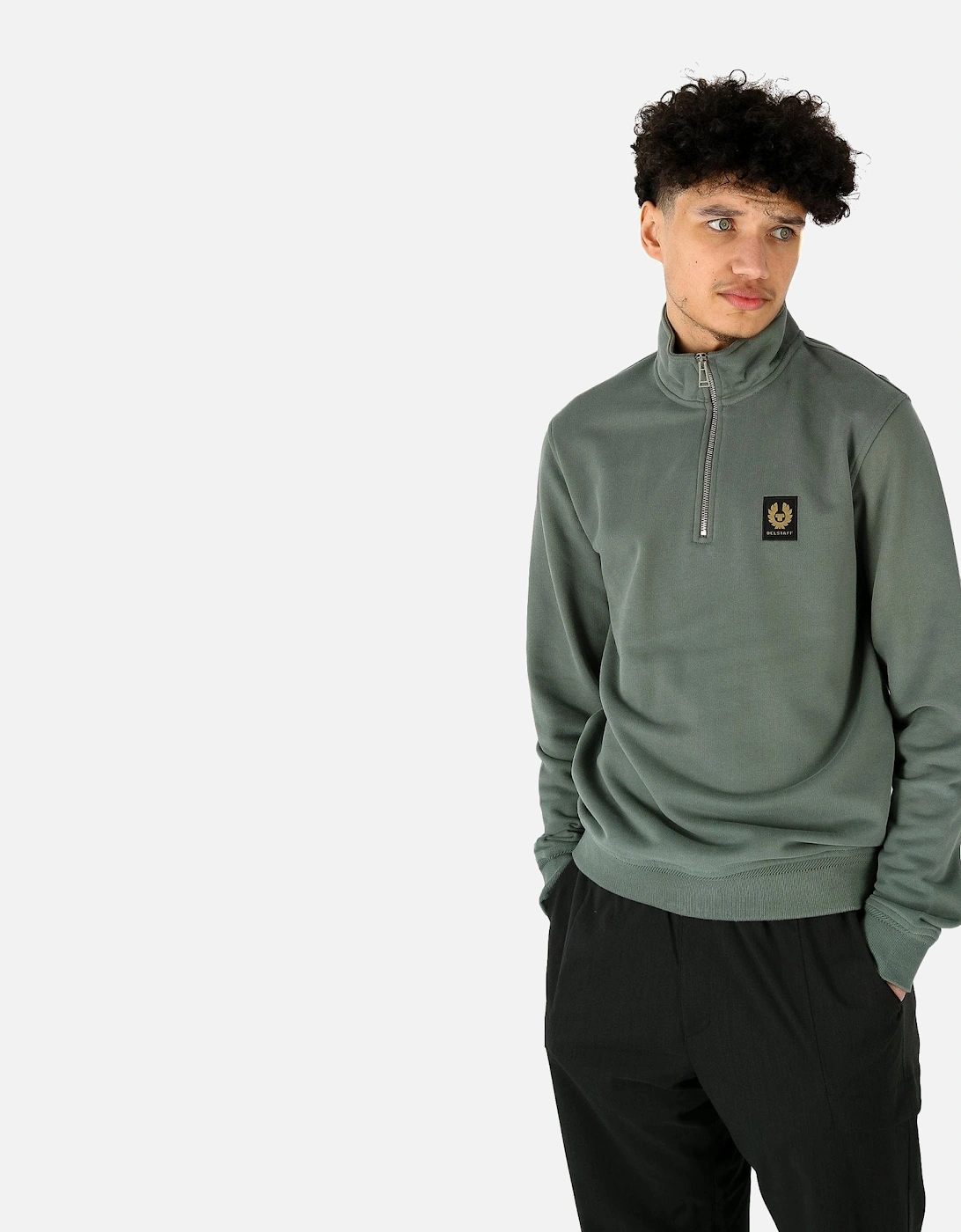 Quarter Zip Green Sweatshirt