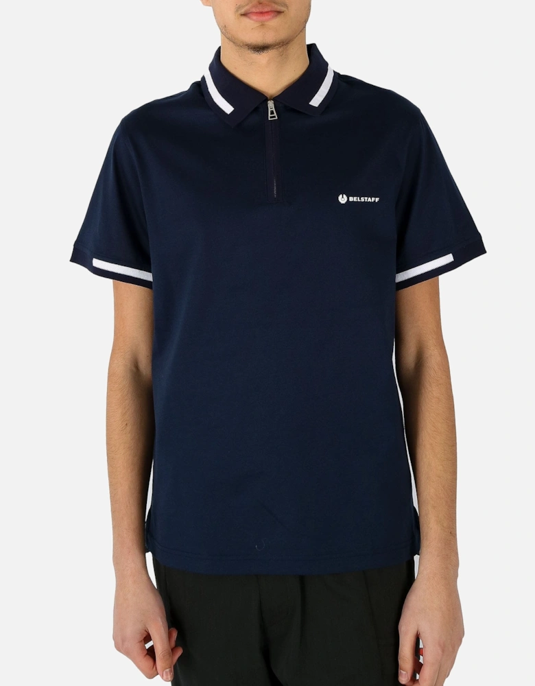 Graph Zip Navy Polo Shirt