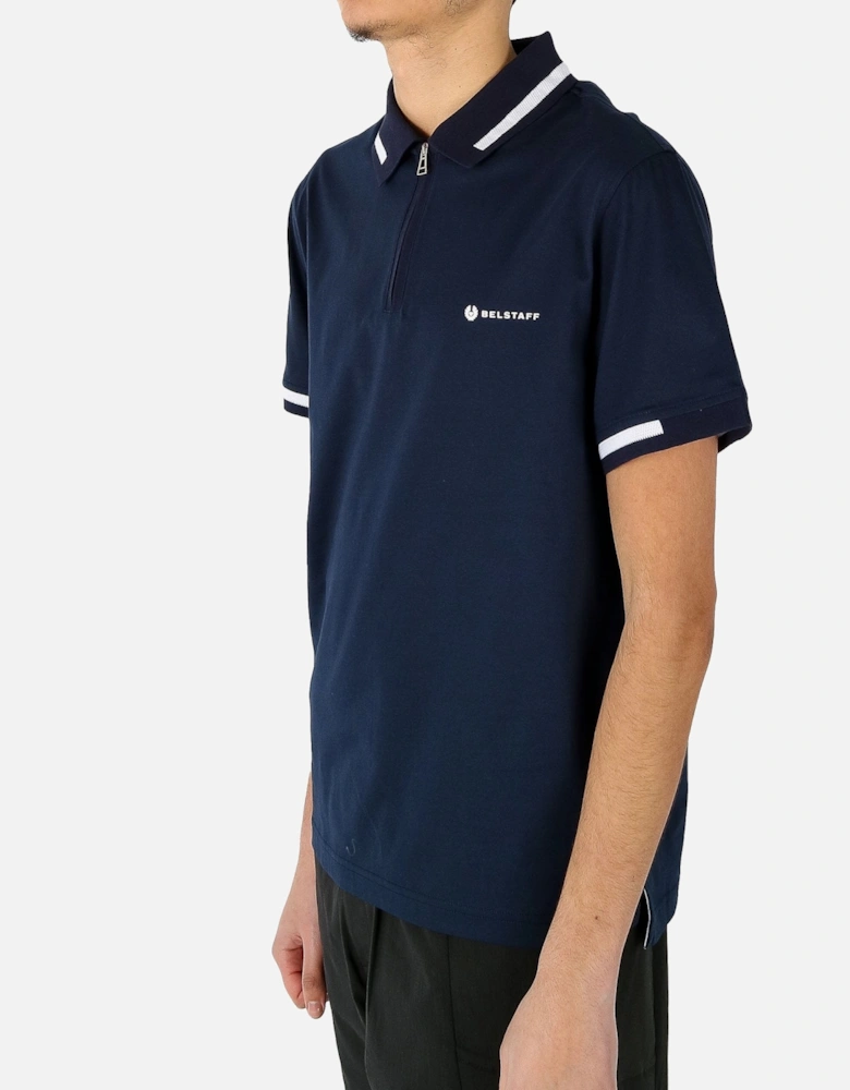 Graph Zip Navy Polo Shirt