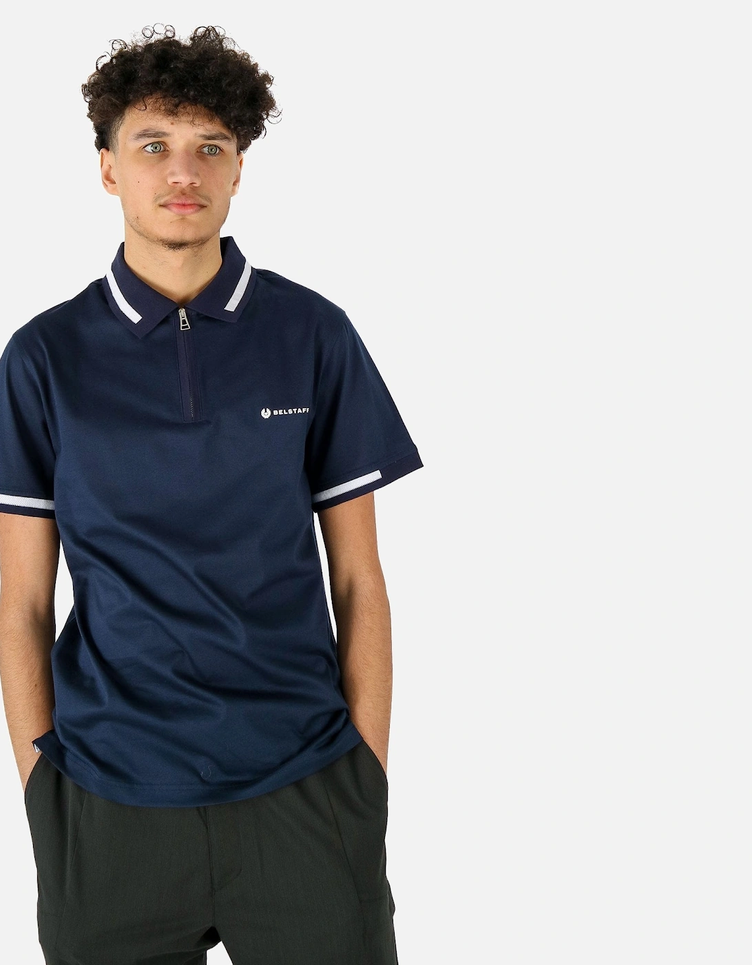 Graph Zip Navy Polo Shirt