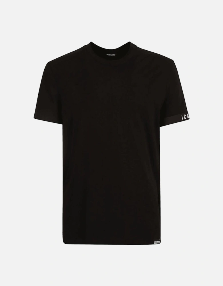 Icon Tape Logo Basic Black T-Shirt