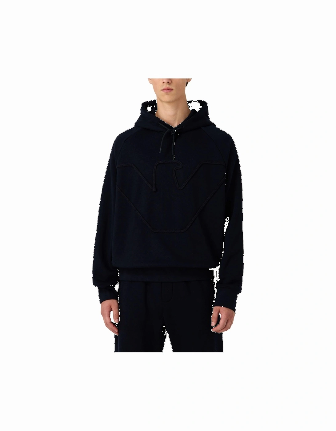 Woven Eagle Hooded Top Navy