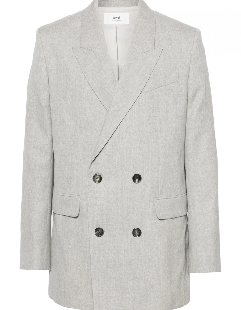 Virgin Wool Double Breasted Jacket Grey