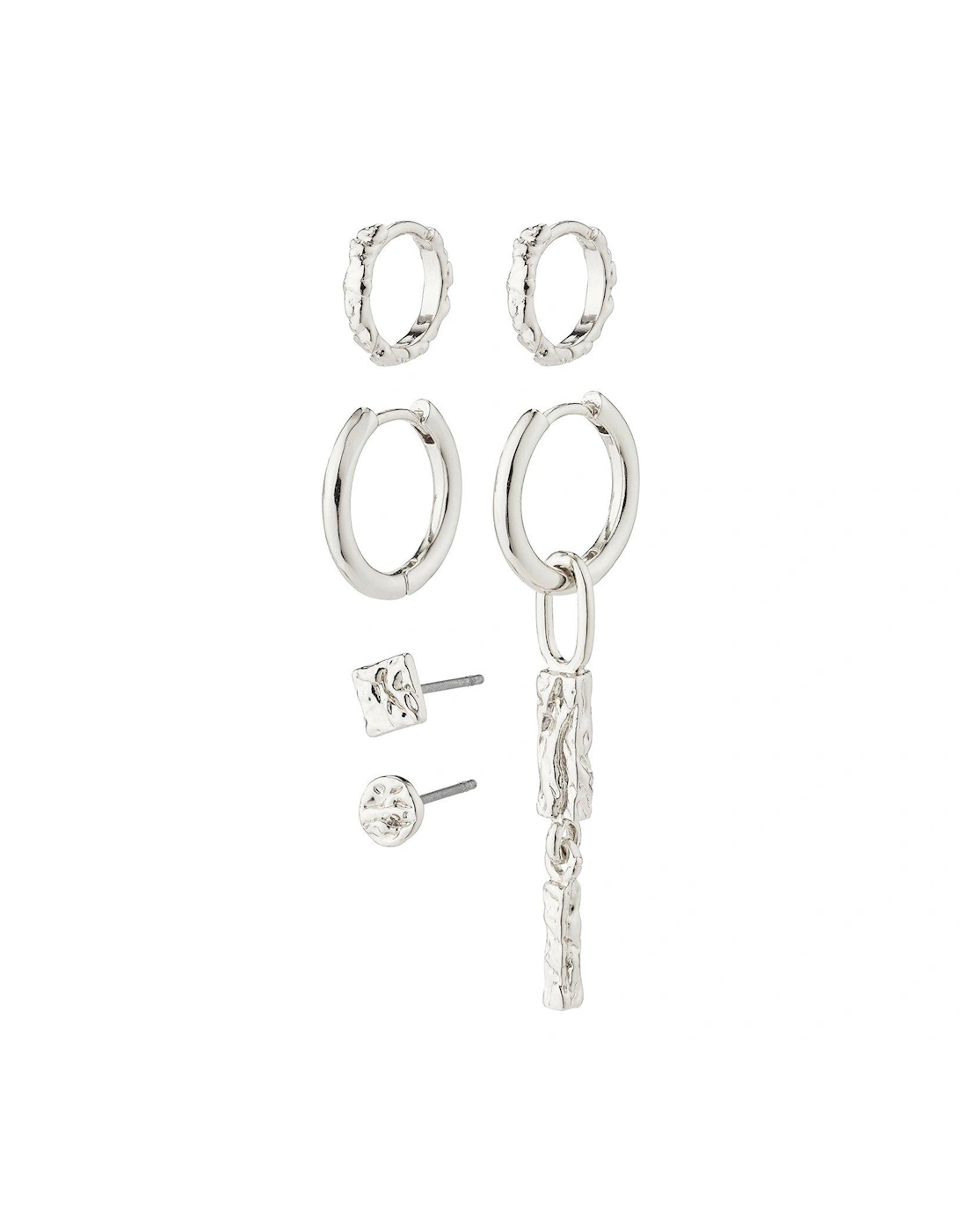 STAR Earrings, 3-in-1 Set - Silver-Plated, 2 of 1