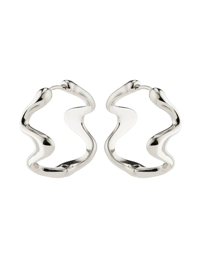 MOON Silver-Plated Hoop Earrings