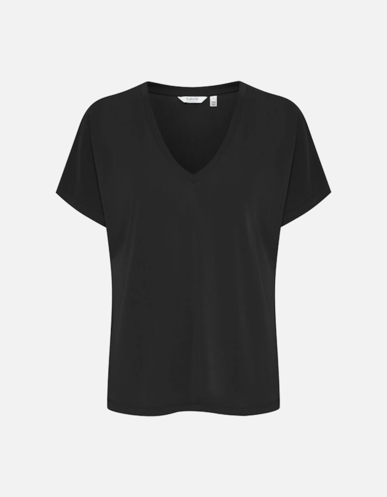 B Young Women's Byperl V Neck Bat T Shirt Black