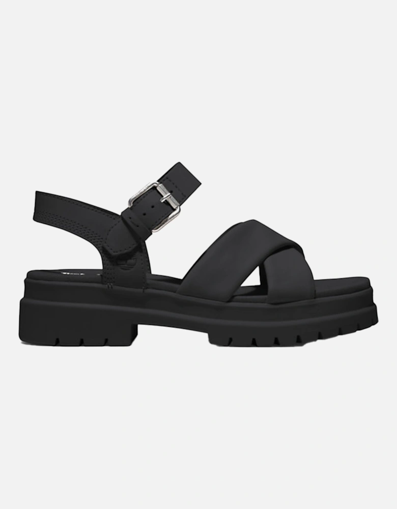 Womens London Vibe Cross-Strap Sandals (Black)