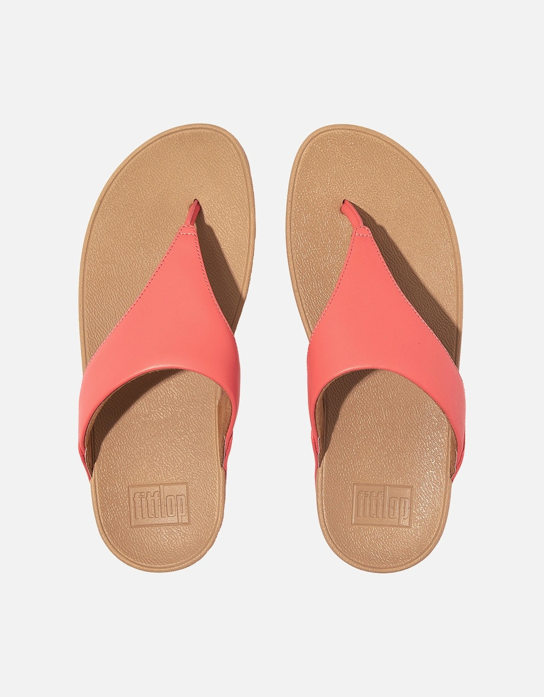 Womens Lulu Leather Toe Post Sandals (Coral)