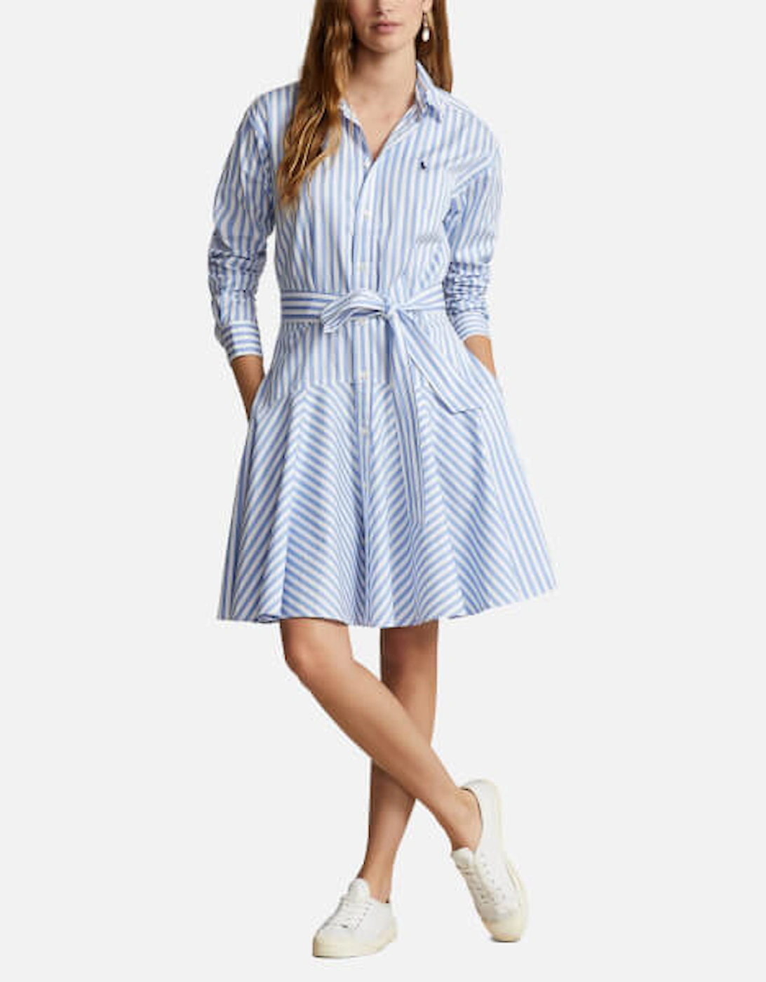 Long Sleeve Striped Cotton-Poplin Shirt Dress, 2 of 1