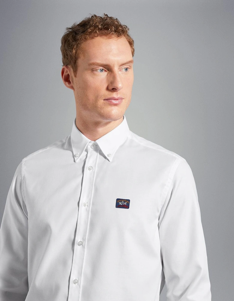 LS Cotton Oxford Shirt 010 White