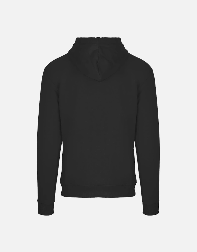 Classic Embossed Signature Logo Black Zip-Up Hoodie