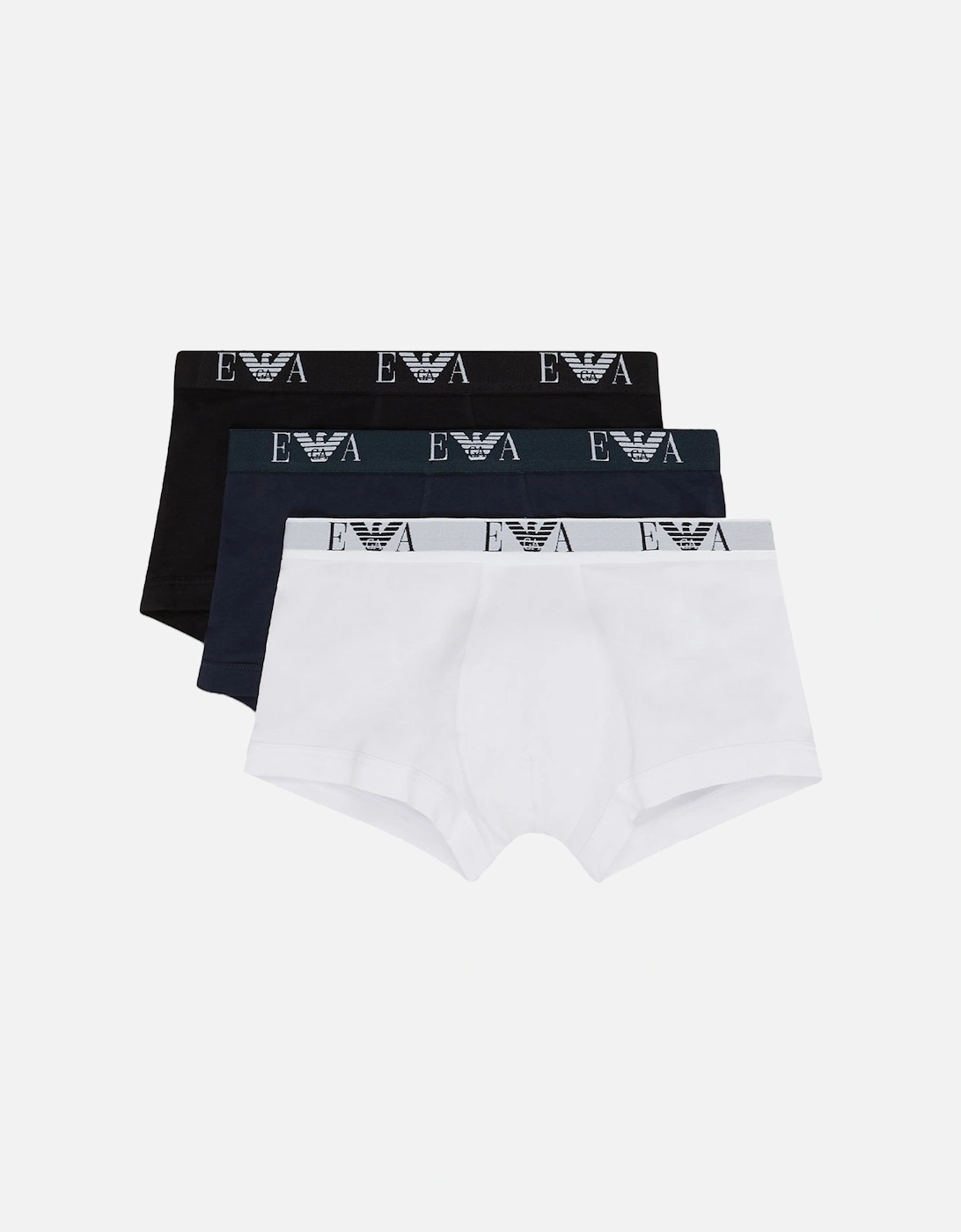 3-Pack Eagle Logo Boxer Trunks, Black/White/Navy, 4 of 3