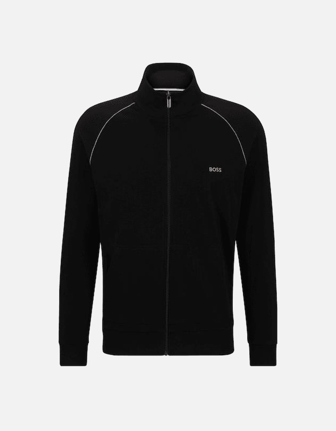 Mix & Match Zip-Thru Loungewear Track Jacket, Black, 6 of 5