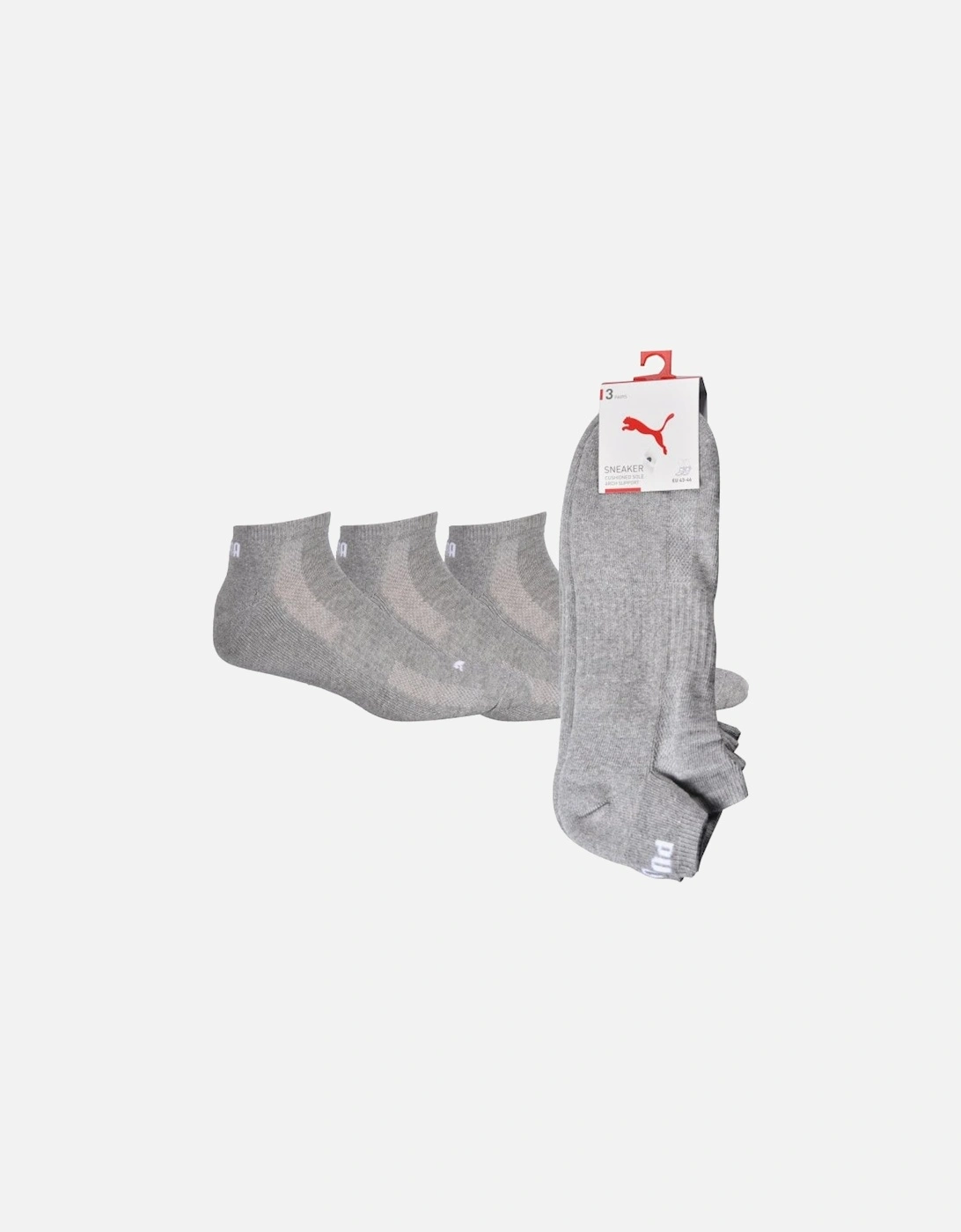 3-Pack Sports Trainer Socks, Heather Grey, 6 of 5