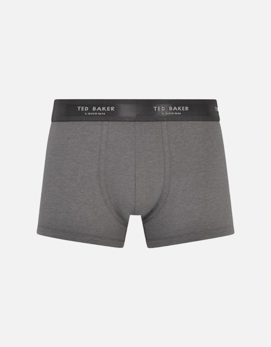 3-Pack Cotton Stretch Boxer Trunks, Grey/Khaki