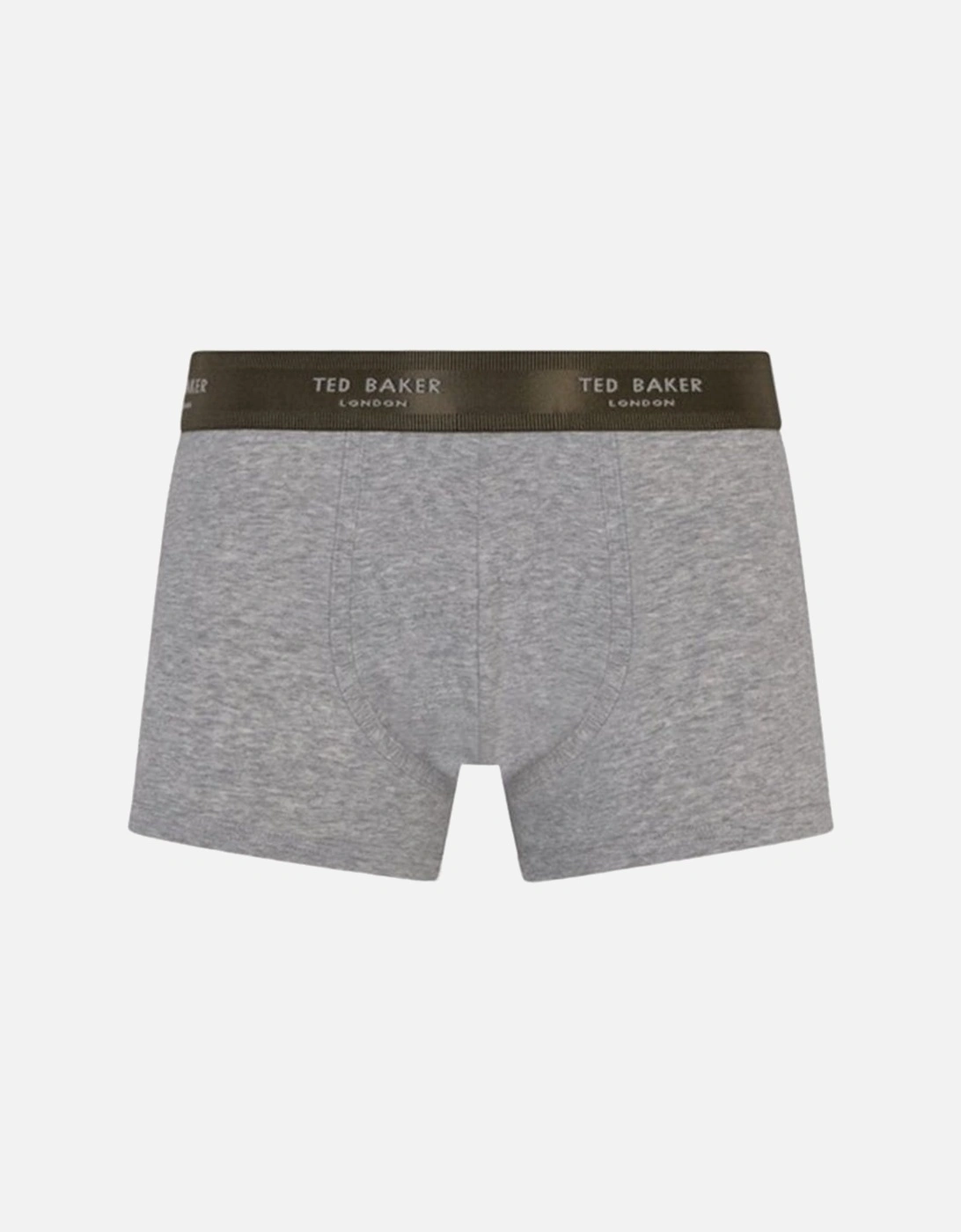 3-Pack Cotton Stretch Boxer Trunks, Grey/Khaki