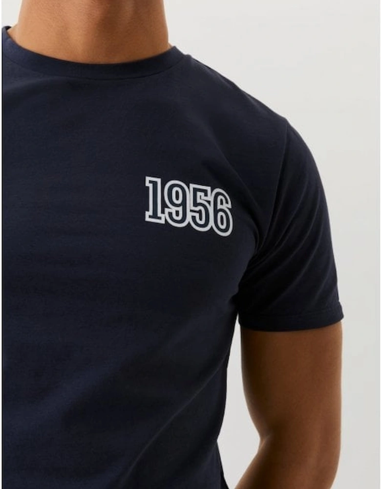 "1956" Logo Crew Neck T-Shirt, Navy