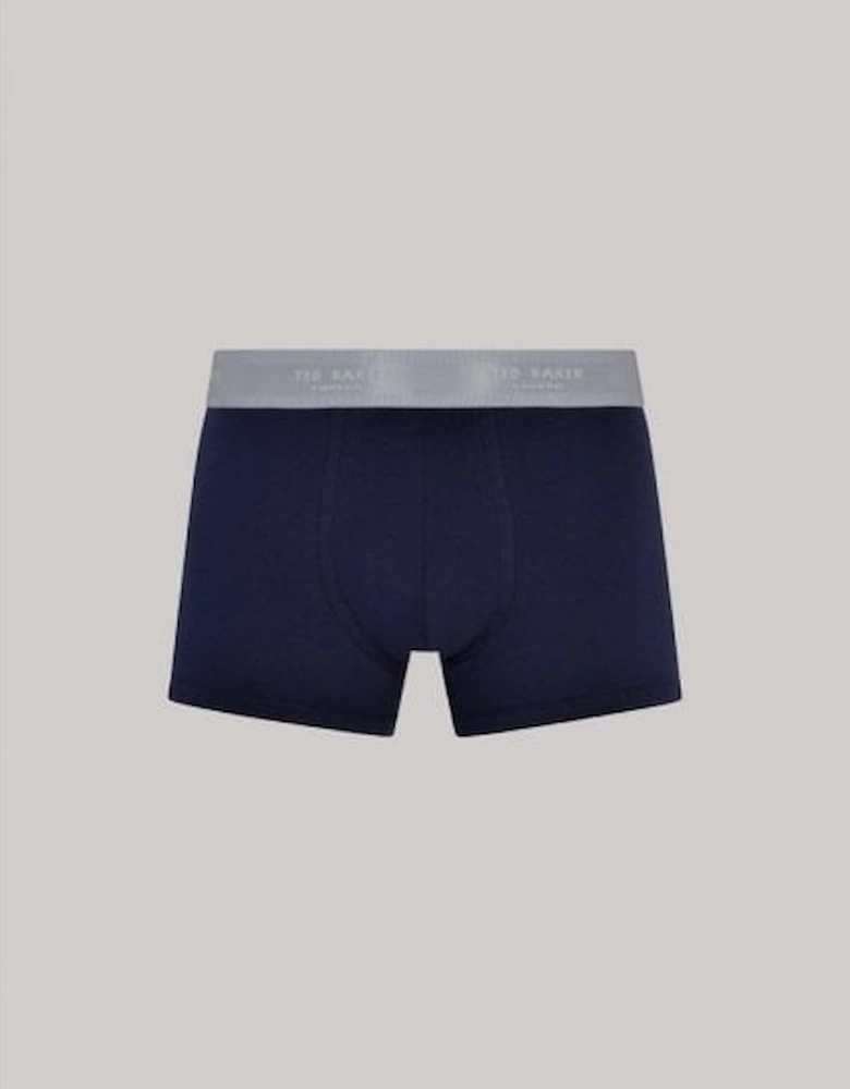 3-Pack Cotton Stretch Boxer Trunks, Navy