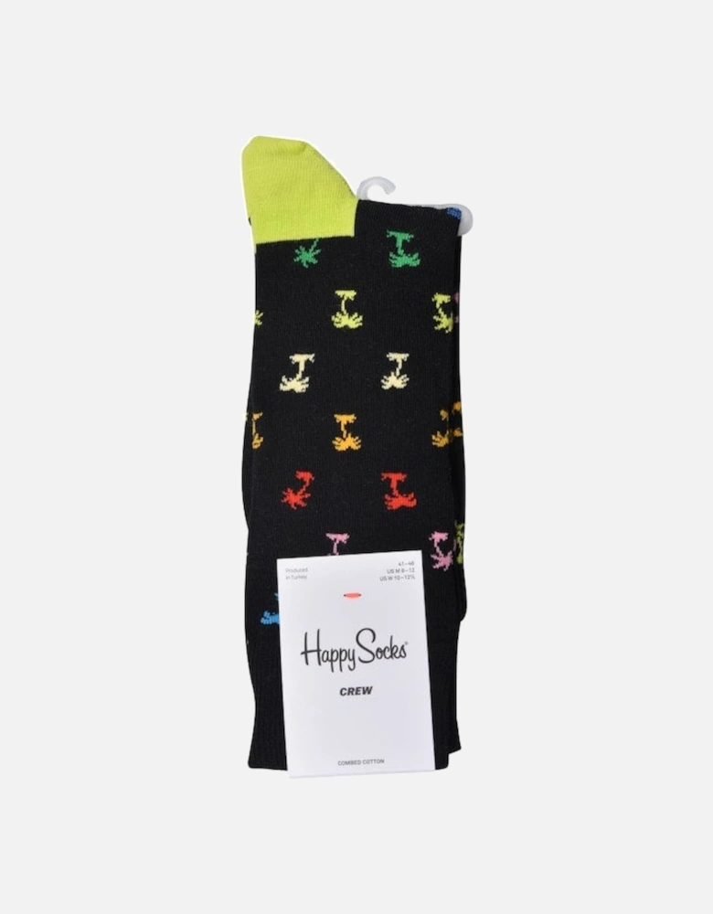 Palm Tree Socks, Black/multi