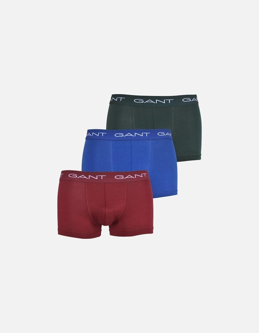 3-Pack Cotton Stretch Boxer Trunks, Green/Burgundy/Blue, 8 of 7