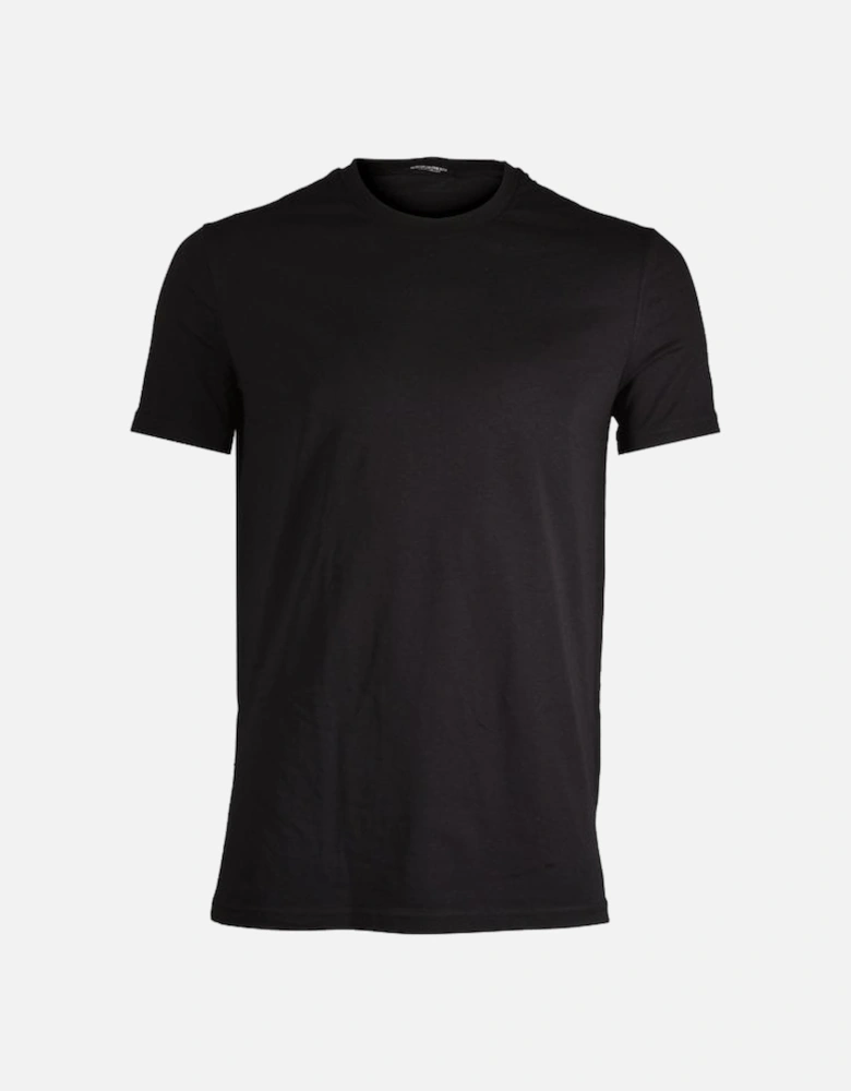 Cotton Stretch Crew-Neck T-Shirt, Black