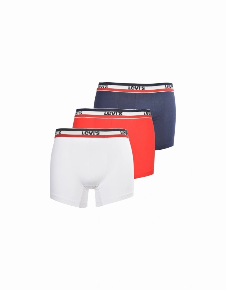 3-Pack Sportswear Logo Boxer Briefs, Red/White/Navy