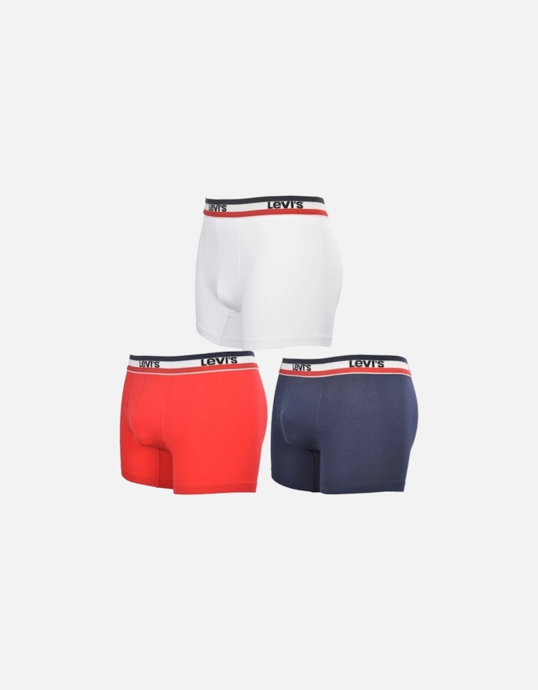 3-Pack Sportswear Logo Boxer Briefs, Red/White/Navy