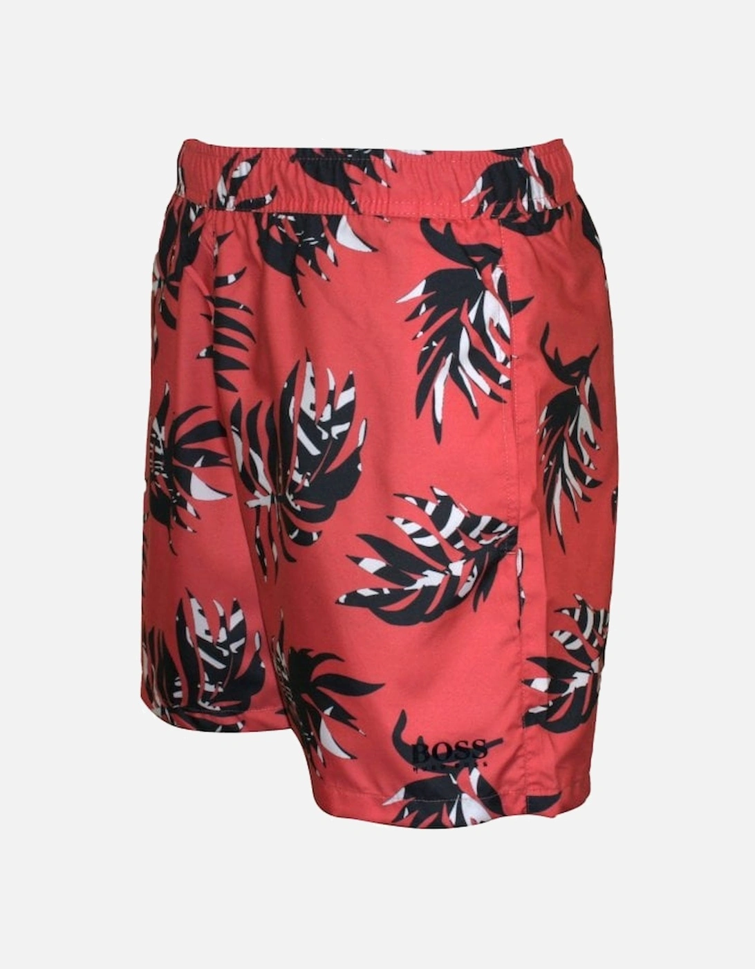 Palm Print Swim Shorts, Pink/grey