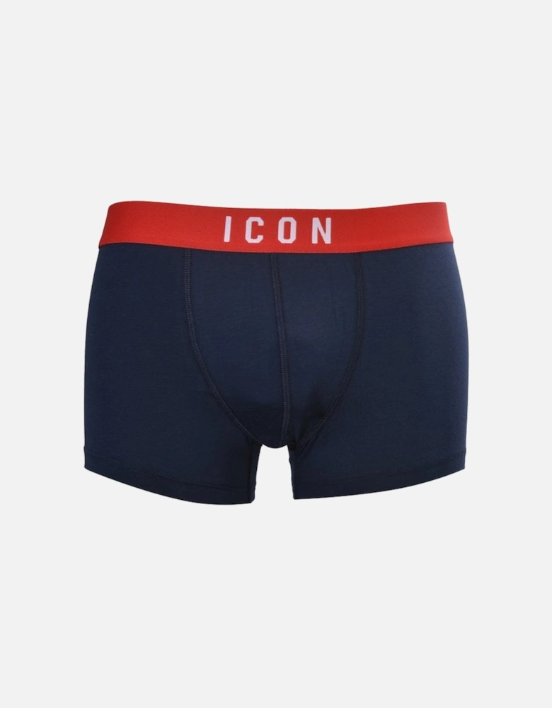 ICON Logo Boxer Trunk, Navy/red