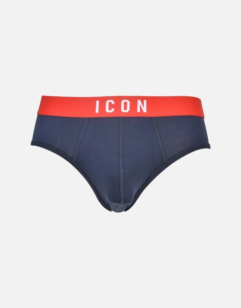 ICON Logo Brief, Navy/red