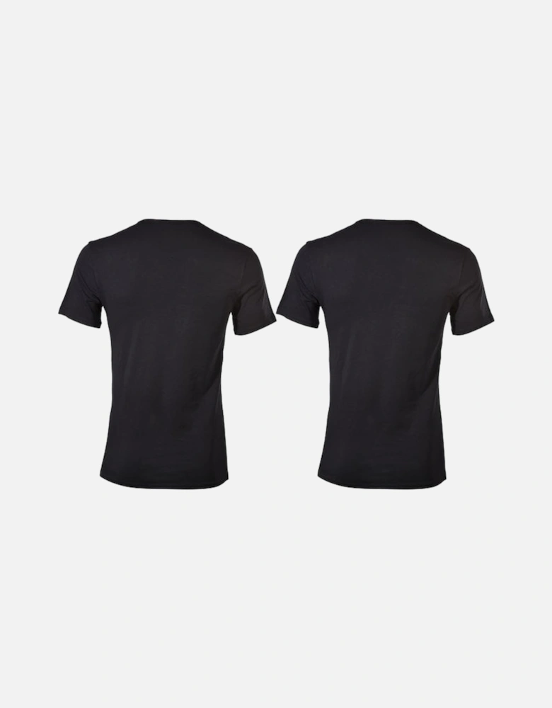 2-Pack Modern Cotton Stretch Crew-Neck T-Shirts, Black