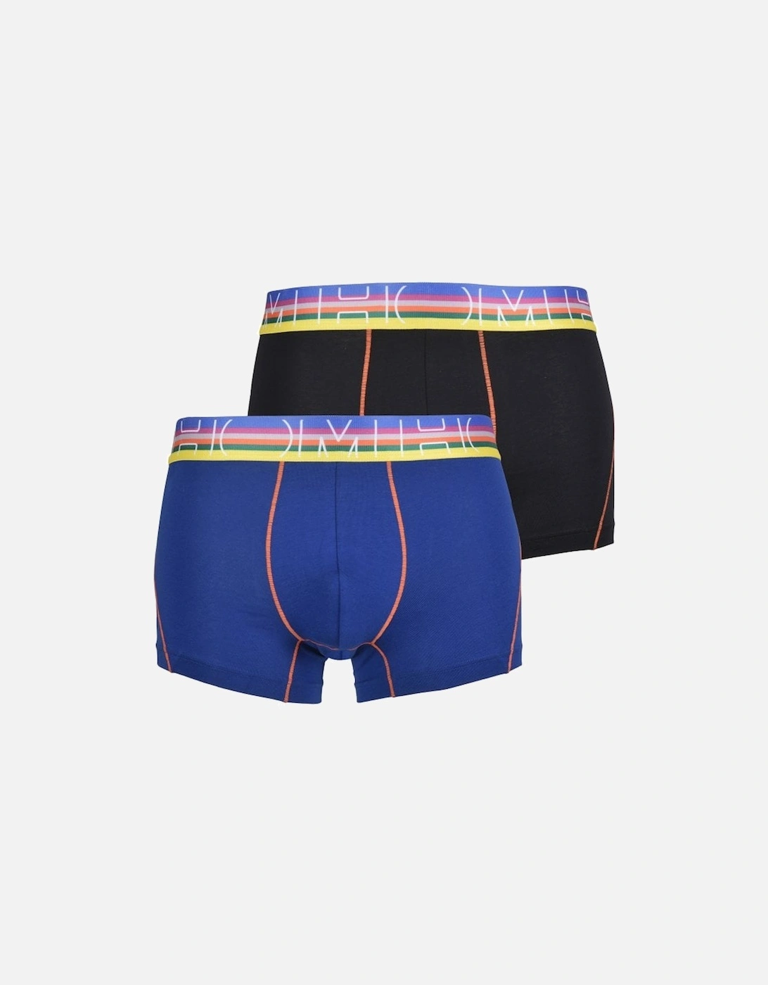 2-Pack Neon Contrast Sporty Boxer Trunks, Blue/Black, 7 of 6